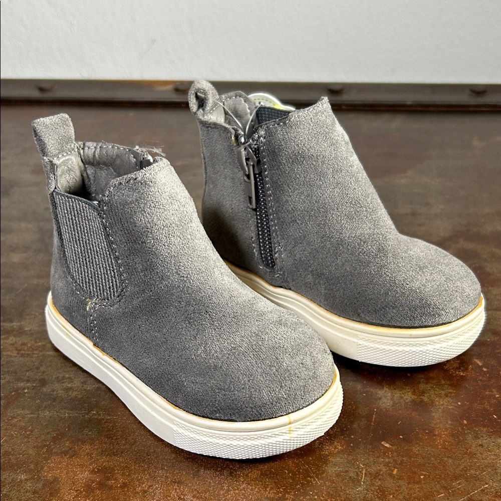 First Steps Kids Gray Zip Boots
